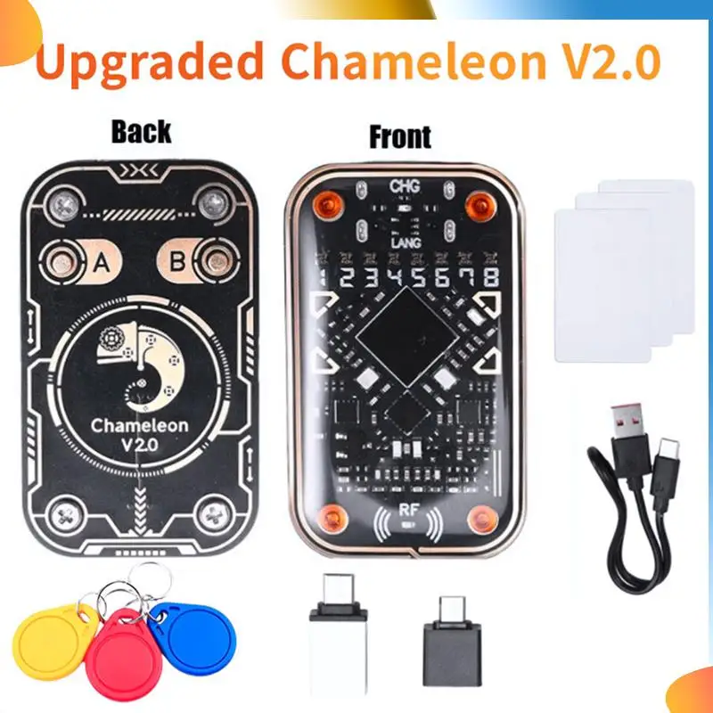 B48A Chameleon Ultra V2.0 RFID Smart Chip Reader Emulator 125Khz 13.56Mhz Card Decode NFC Duplicator+3Xuid Keychain/CUID Card