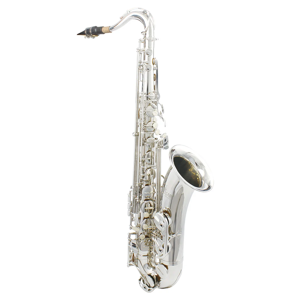 SLADE-Saxofone Tenor prateado, Brass Music Instrument, Instrumento Profissional Sopros, Sax Acessórios