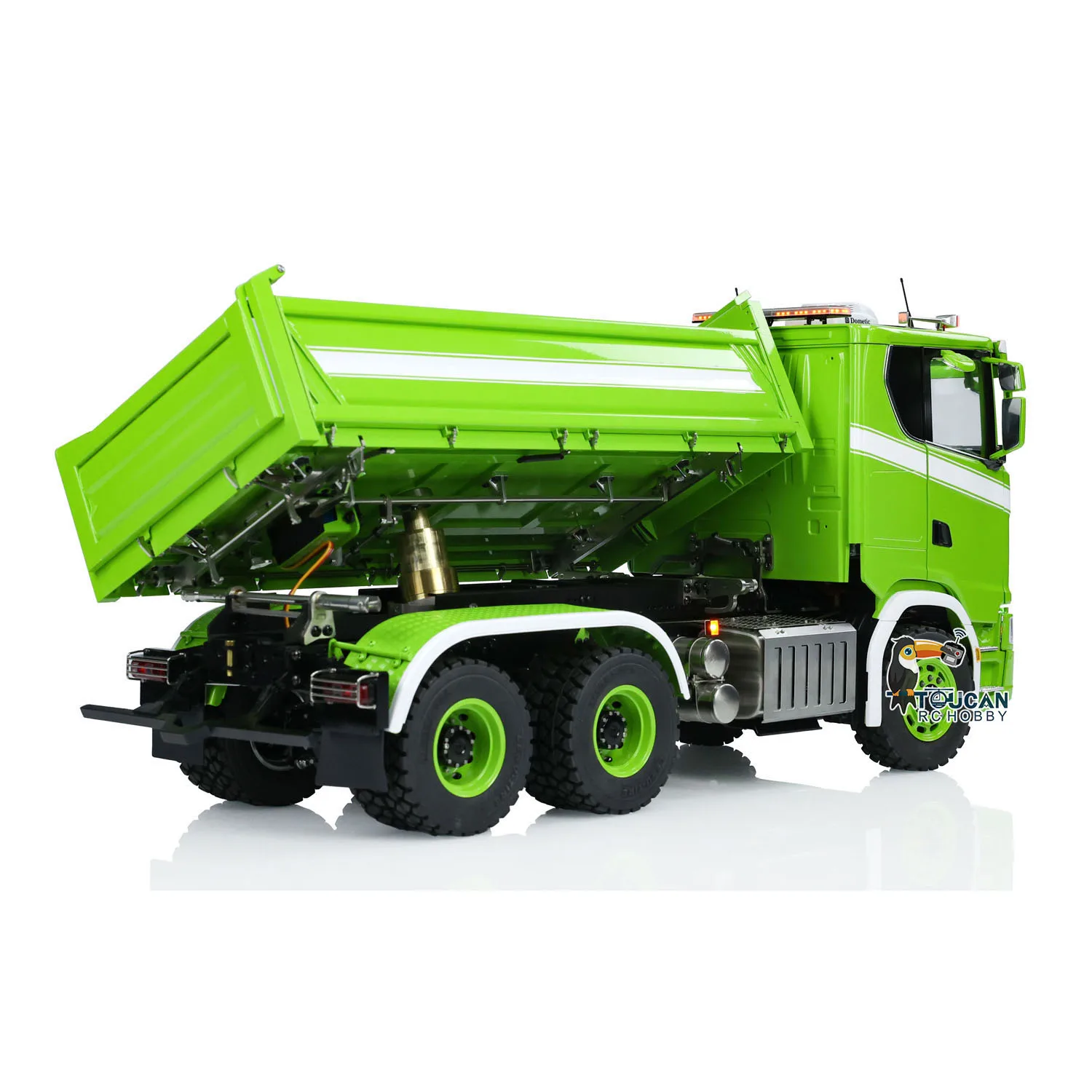 LESU 1/14 770S 6x6 RC Hydraulic Dumper Truck 3-way Remote Control Tipper Metal 3Axles Tipper Painted Light Sound System Model