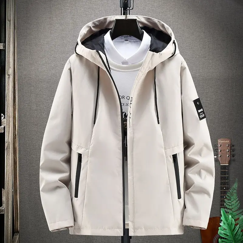 

Fashion Zipper Pockets Spliced Solid Color Hooded Jackets Men Clothing 2024 Autumn Winter New Loose Casual Tops All-match Coats