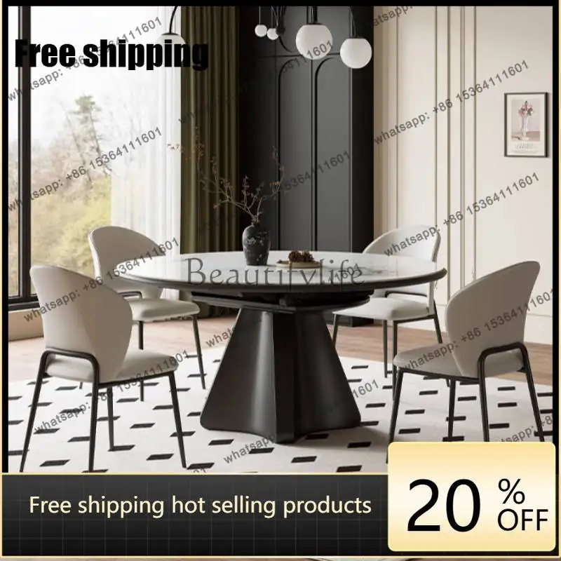 zj.Italian Items Dining Tables Decorations Minimalist Expandable Nordic Dining Tables Set Modern Mesas Comedor Furniture For Hom