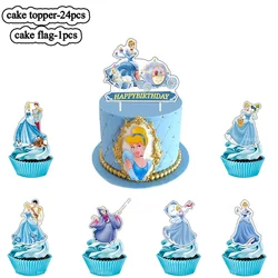 Disney Cinderella Cake Decoration Hand Cupcake Toppers Sling Birthday Supplies Kids Tangled Party Decorations Baby Shower Favors