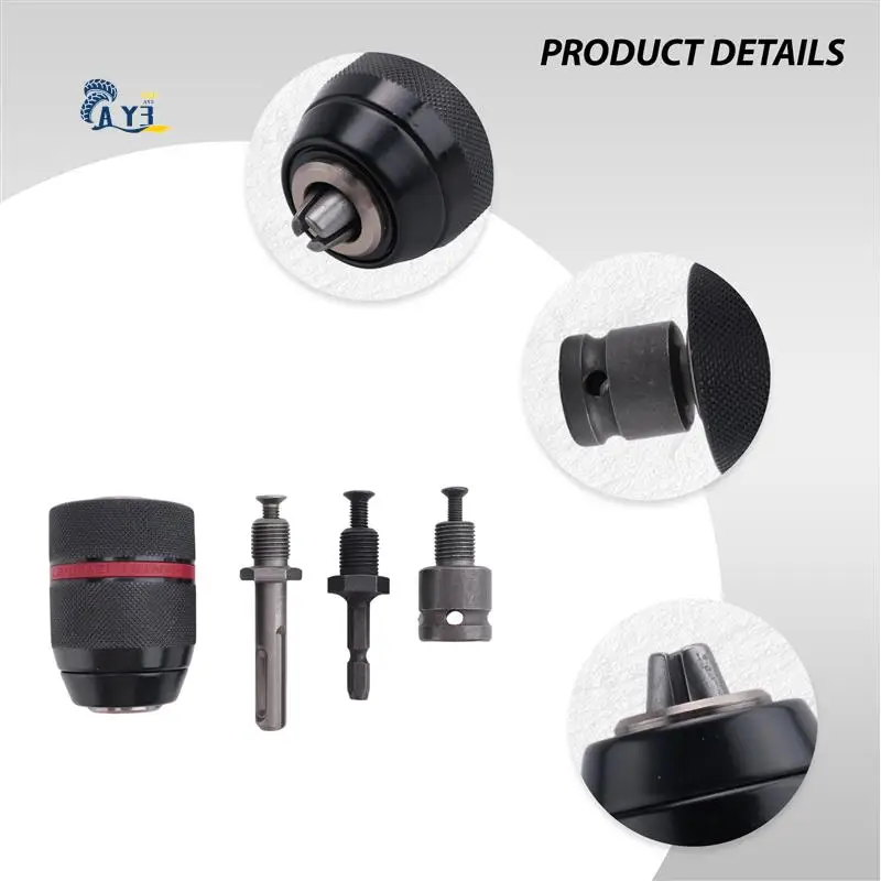 AY03-تشاك مثقاب بدون مفتاح مع محول مفتاح ربط مربع SDS-Plus Shank Hex Shank