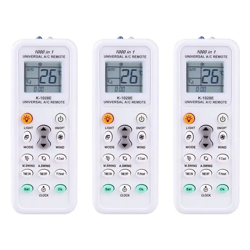 A33T 3X Universal 1000 in 1 LCD Low Power Consumption K-1028E Air Condition A/C Remote Control Controller for Home