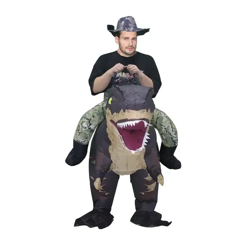 zz04zz12Ride Tyrannosaurus ديناصور زي T-rex للكبار نفخ الخيال لعب الأدوار يتوهم هالوين التميمة الطرف App