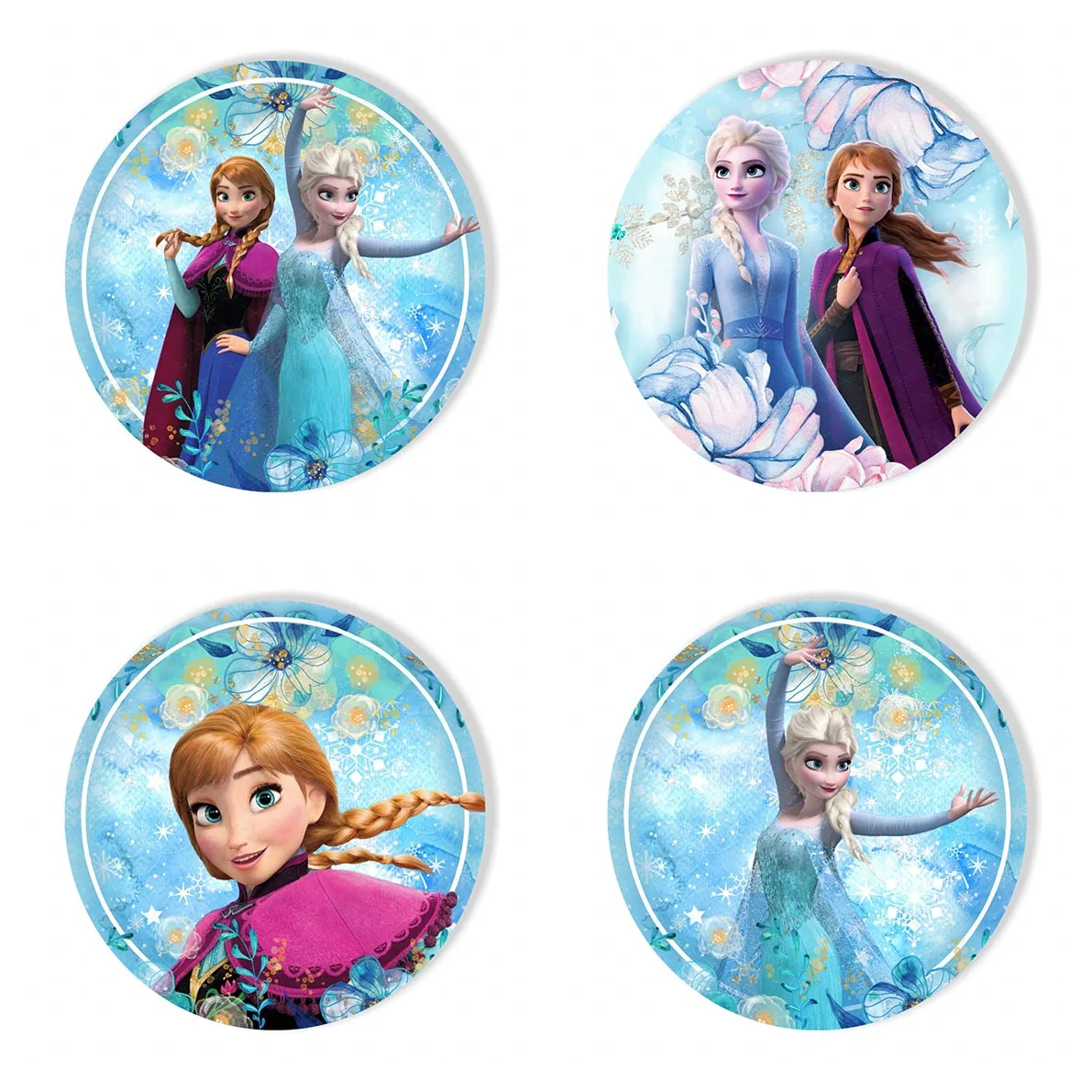 

Ice Frozen Castle Elsa Anna Disney Princess Round Backdrop Birthday Party Decor Circle Photography Background Girls Baby Shower