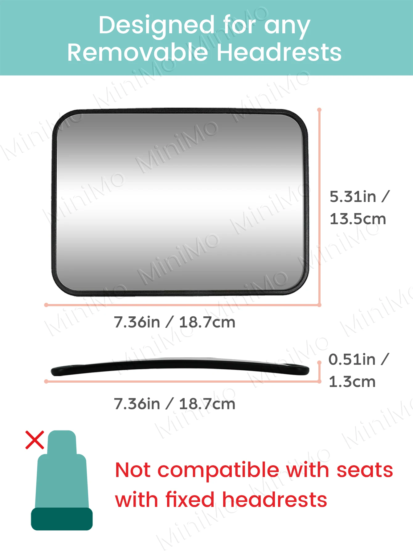 2PCS of Crash-Tested Shatter-Resistant Baby Car Mirrors - Wide-Angle Clear View of The Rear-Facing Seat, Universal Headrest Moun