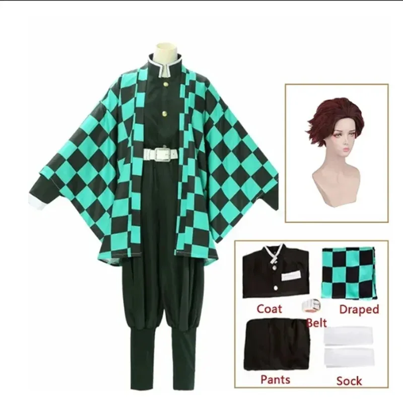 Disfraz de Demon Slayer Tanjiro Nezuko, disfraz de Shinobu para niños, disfraz de Halloween de dibujos animados de Anime japonés, regalos de navidad