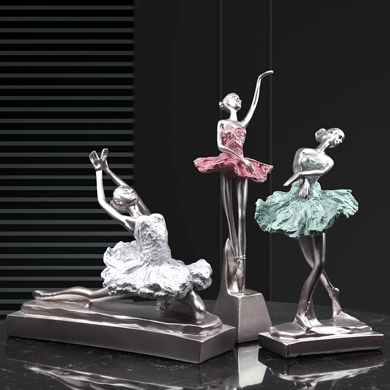 Imagem -02 - Ballet Menina Resina Personagens Ornamentos Estátuas Desktop Artesanato Arte Estatuetas Europeias Decoração para Casa Sala de Estar Mesa Hotel Café