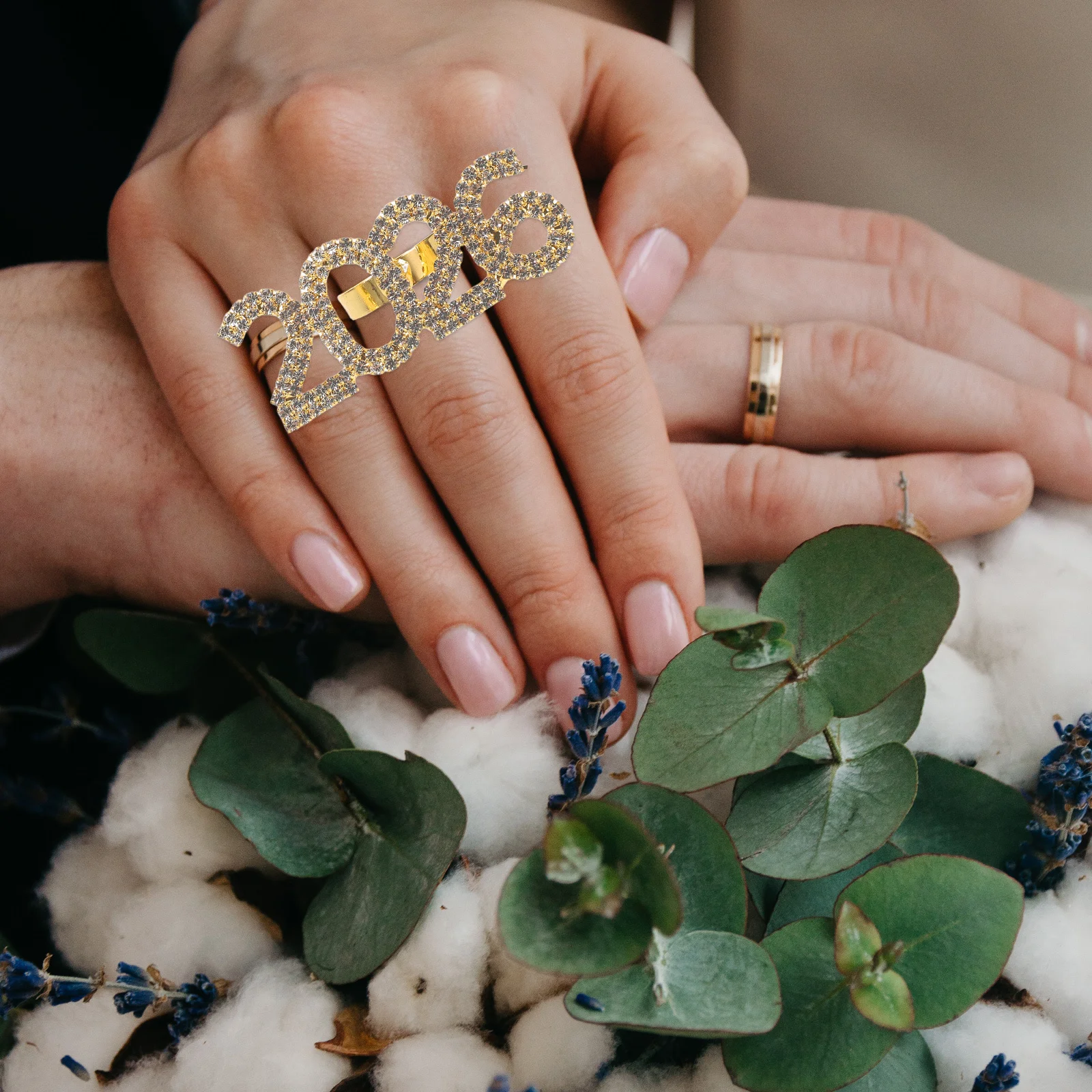 

Opening Ring For Women 2026 Adjustable Number Design Rhinestone Accent Fashion Statement Jewelry Vintage Open Rings