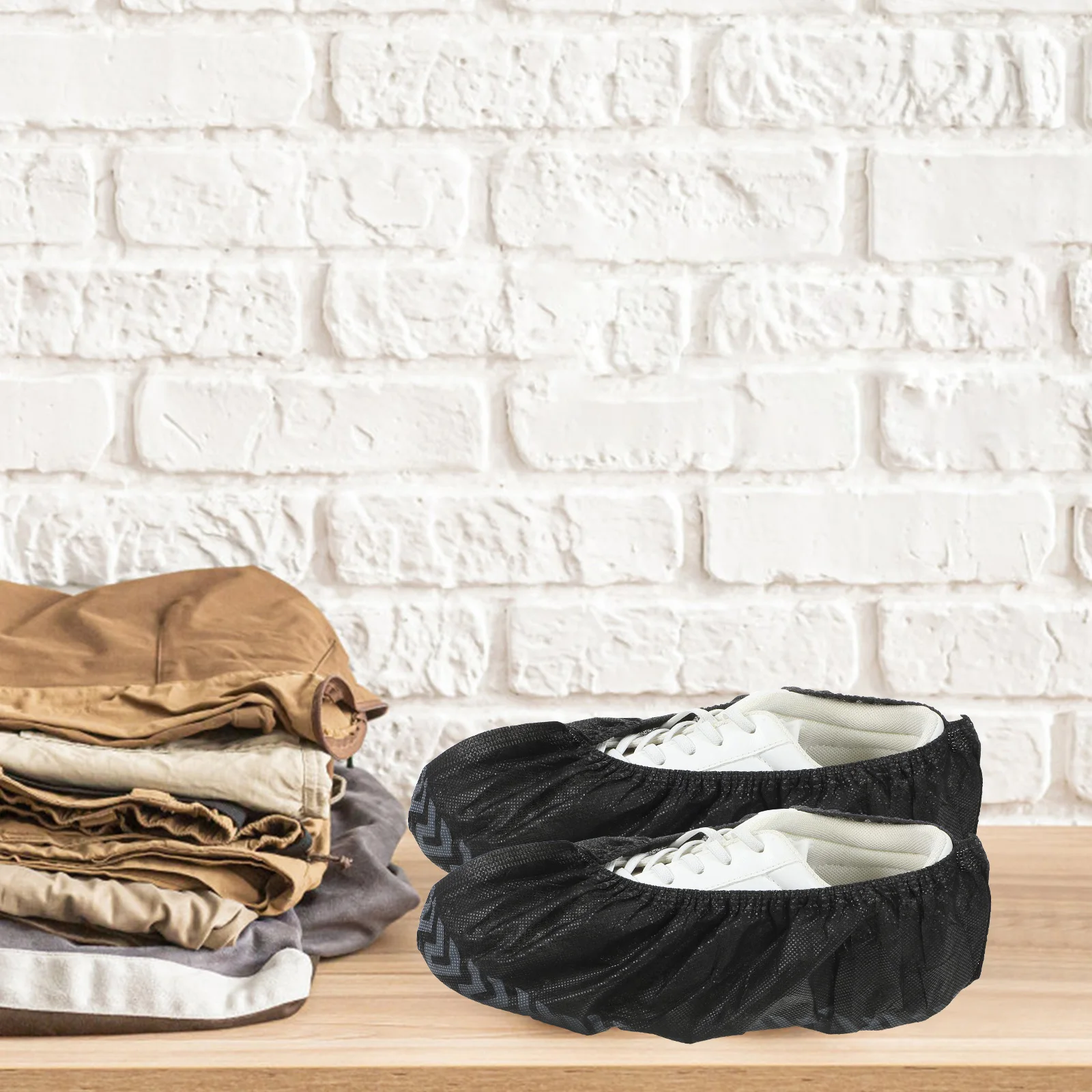 

100 Pcs Thicken Thickened Black Shoe Cover Non-woven Fabric Bulk Covers