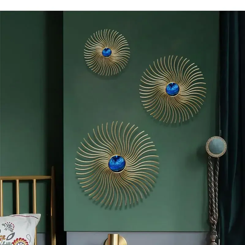 

Mur De Fond Rond En Métal Doré Fait À La Main,