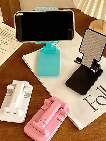 Ayarlanabilir Katlanabilir Telefon Tablet Standı Taşınabilir Masa Tutucu Evrensel Uyumlu Cep Telefonu Montaj Aparatı Sağlam Kaymaz Taban Canlı Yayın Ofis Çalışma Seyahat İzleme Evde Kullanım İçin