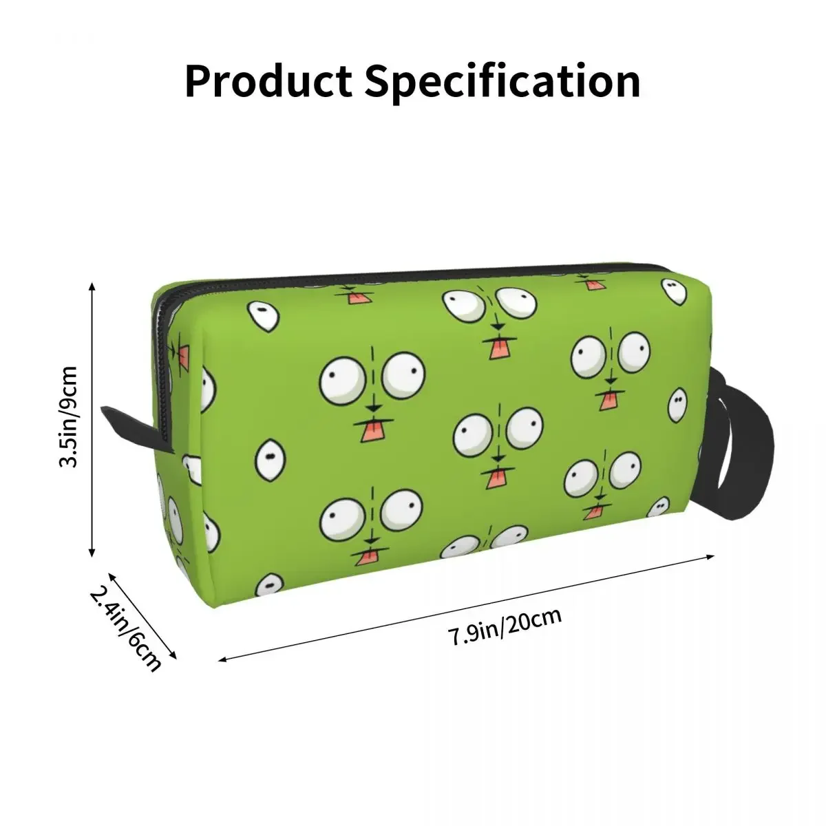 Gir Face - Invader Zim Cartoon Makeup Bag Cosmetic Organizer Dopp Kit Toiletry Cosmetic Bag for Women Beauty Travel Pencil Case