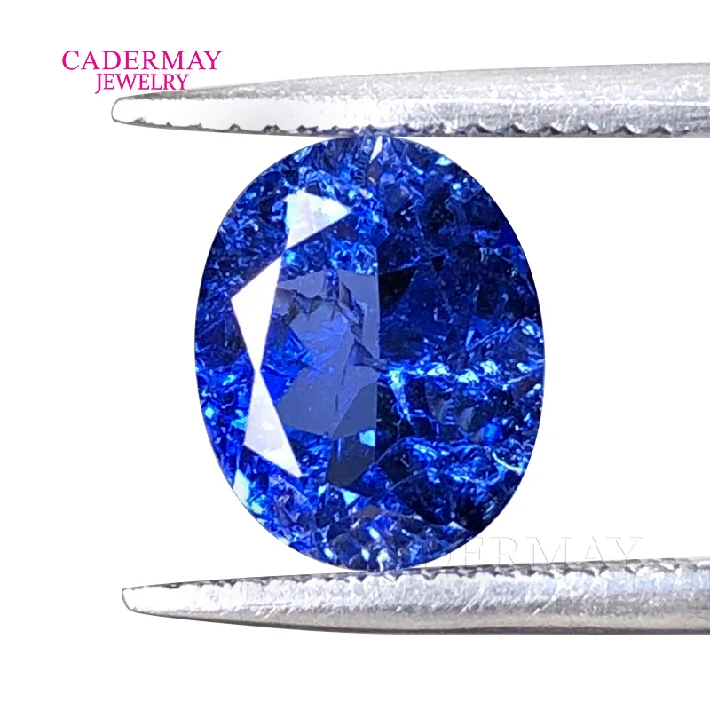 Inclusions Lab Grown Sapphire 3x4mm-15x20mm Oval Shape Cornflower Blue Synthetic Sapphire Loose Gemstone for Diy Jewelry Design