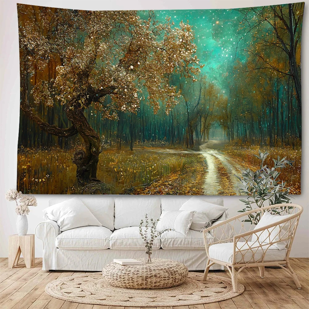 

Fantasy Forest Landscape Forest Fantasy Tree Landscape Decoration Tapestry Unique Forest Tree Landscape Tapestry