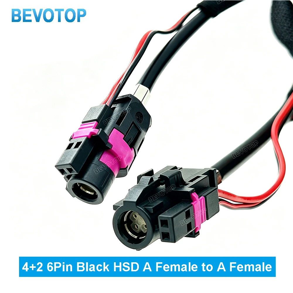 1PCS 6Pin Black 4+2 HSD LVDS A Female to A Female Jack Connector 6 Core High Speed DataTransmission Harness Wire LVDS Cable