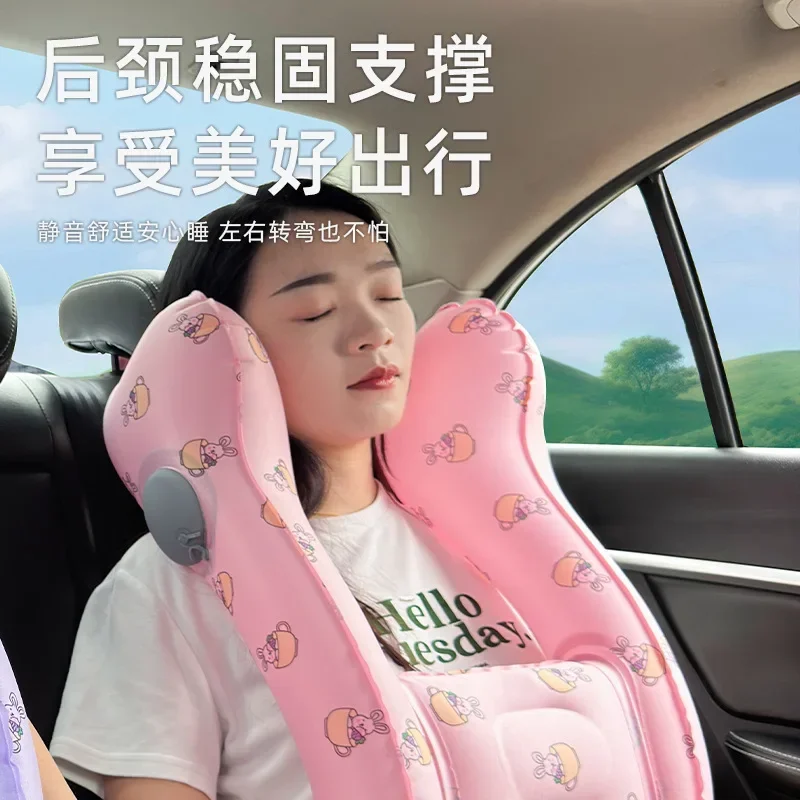 Durable Car Sleeping Artifact Car Throw Pillow Long Distance Travel Rear Safety Portable Inflatable Pillow