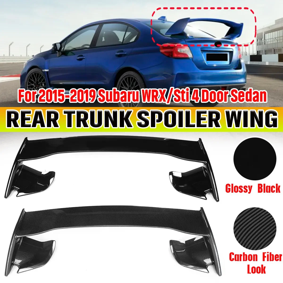 New Car Rear Roof Spoiler Wing Lip Extension For Subaru WRX Sti 4 Door Sedan 2015-2019 Rear Trunk Spoiler Lip Boot Wing Lip