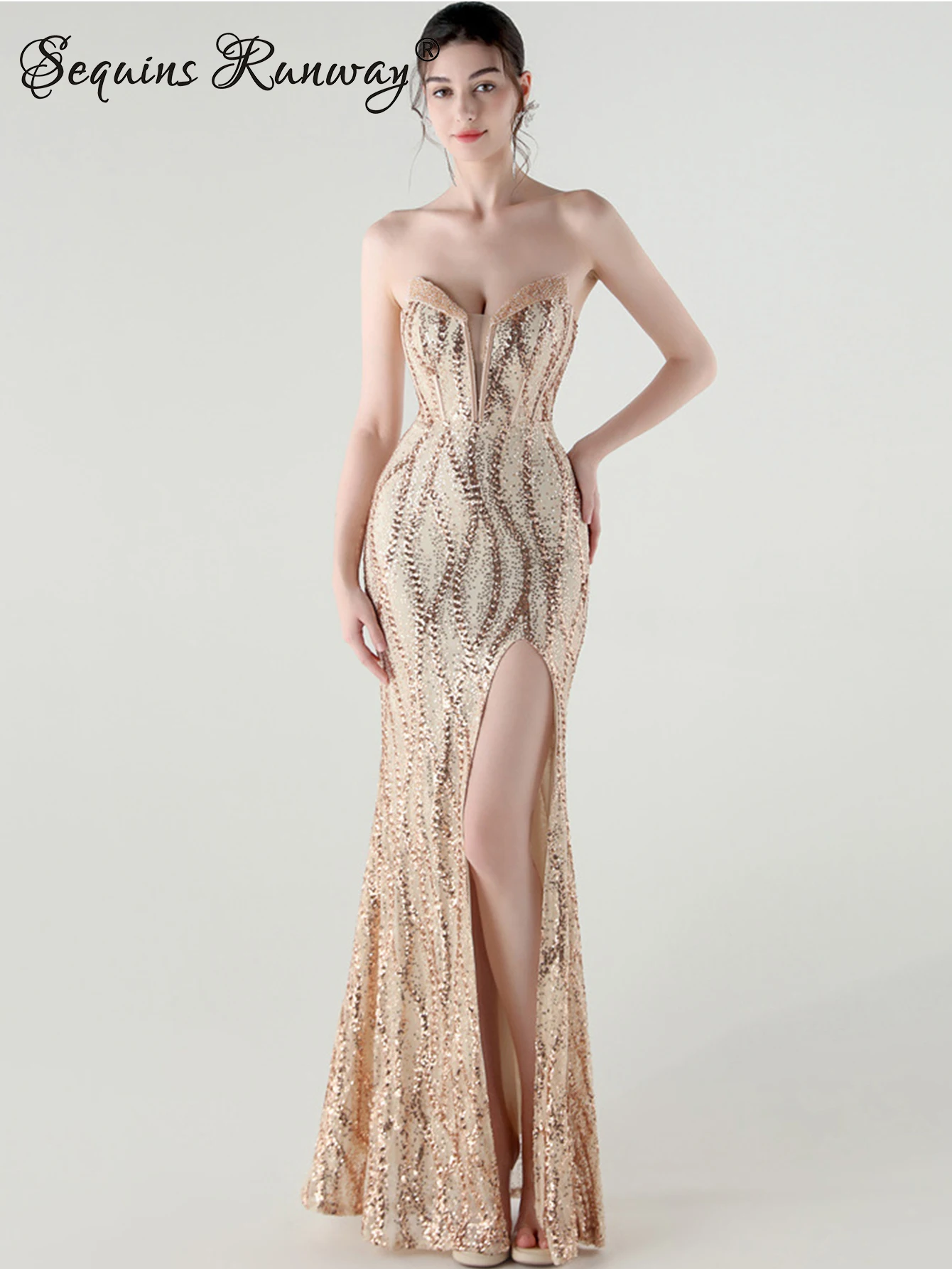 Seksowne długie suknie ślubne bez pleców kobiety eleganckie luksusowe urodziny cekinowa letnia sukienka kobieta formalne suknie wieczorowe na studniówkę Vestidos