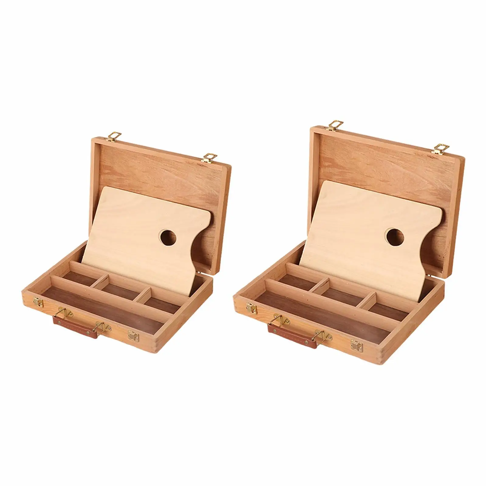 

Artist Supply Box with Compartments Wood for Paint Brushes Stamps Paints