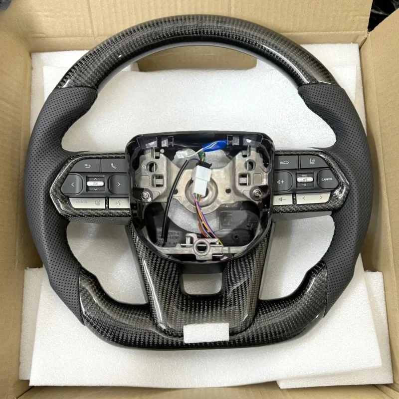 For Toyota Leather Sport Steering Wheel Fit Land Cruiser 120 150 200 300 LC200 LC300 FJ120 FJ150 LC70 Fortuner 4 Runner Alphard view 5