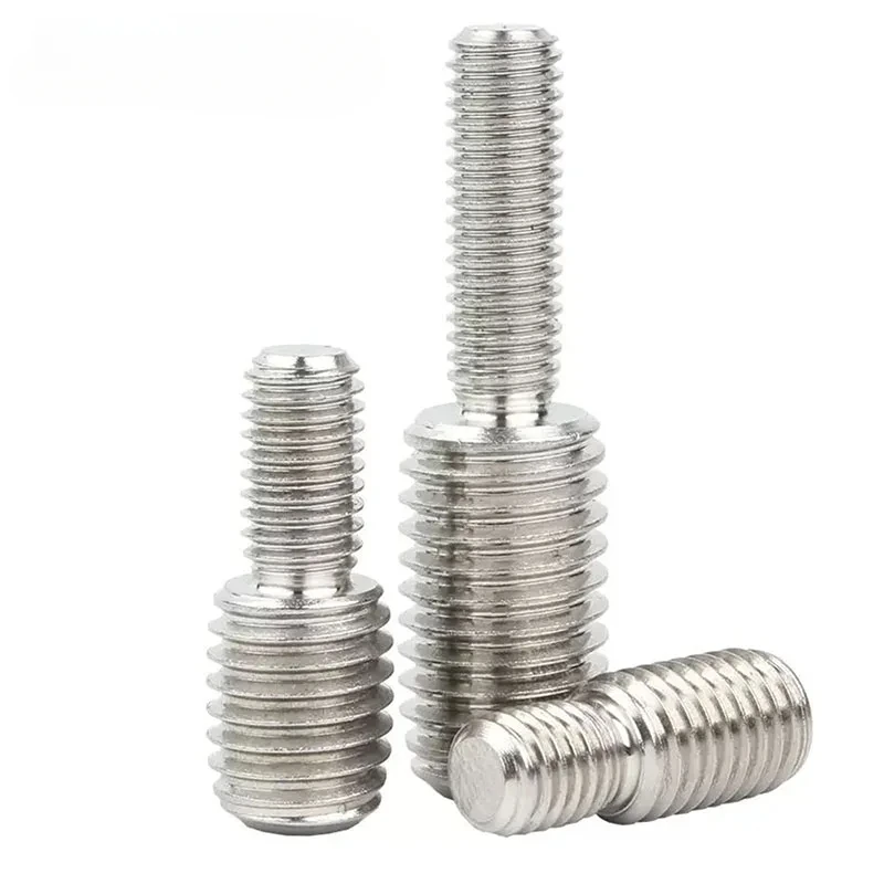304 الفولاذ المقاوم للصدأ مزدوجة رئيس نقل مسامير M3 M4 M5 M6 M8 M10 M12 M14 M16 M20 موضوع محول ذكر إلى ذكر تحويل الترباس