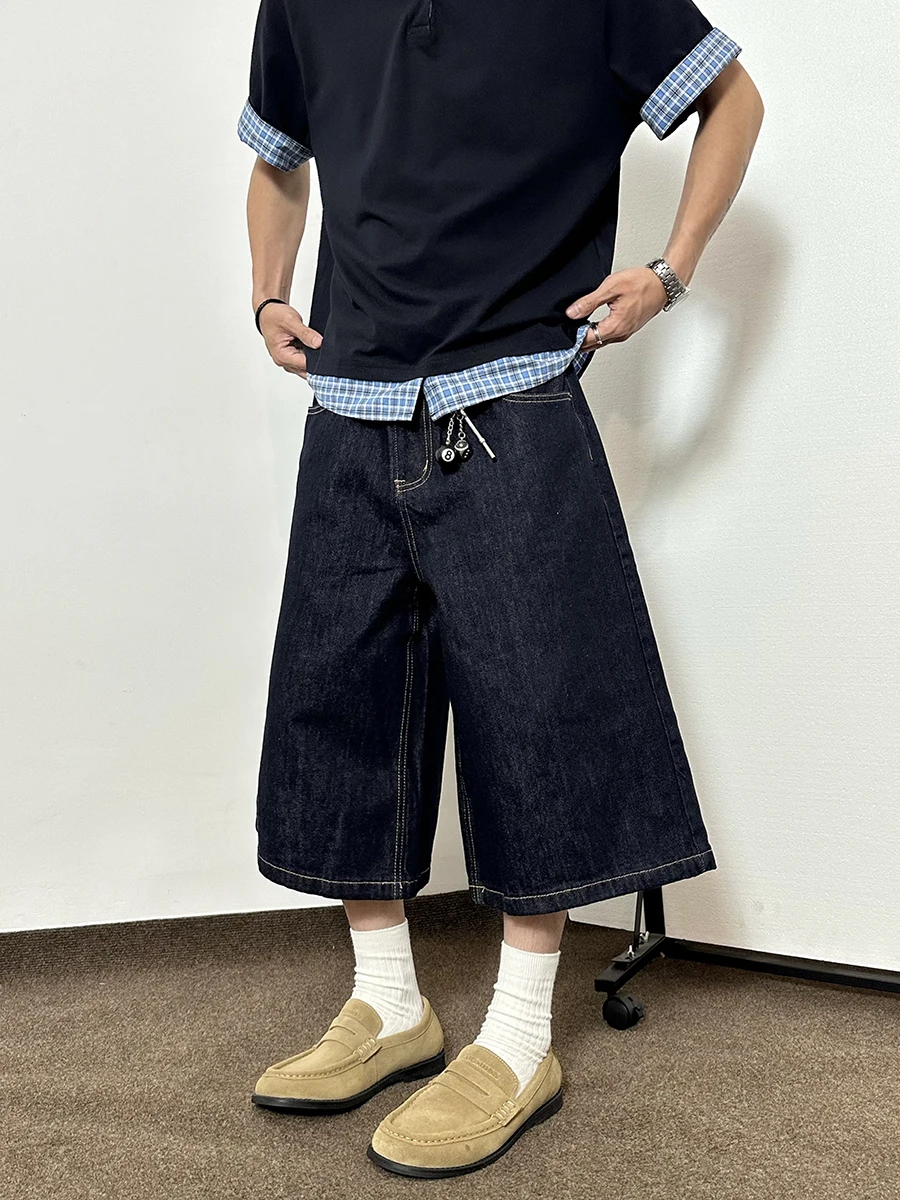 

Американские джинсы в стиле ретро, синие, модель Seven-Five, летние, свободные, прямые, повседневные брюки с высокой талией, застежка-молния, свободный крой...