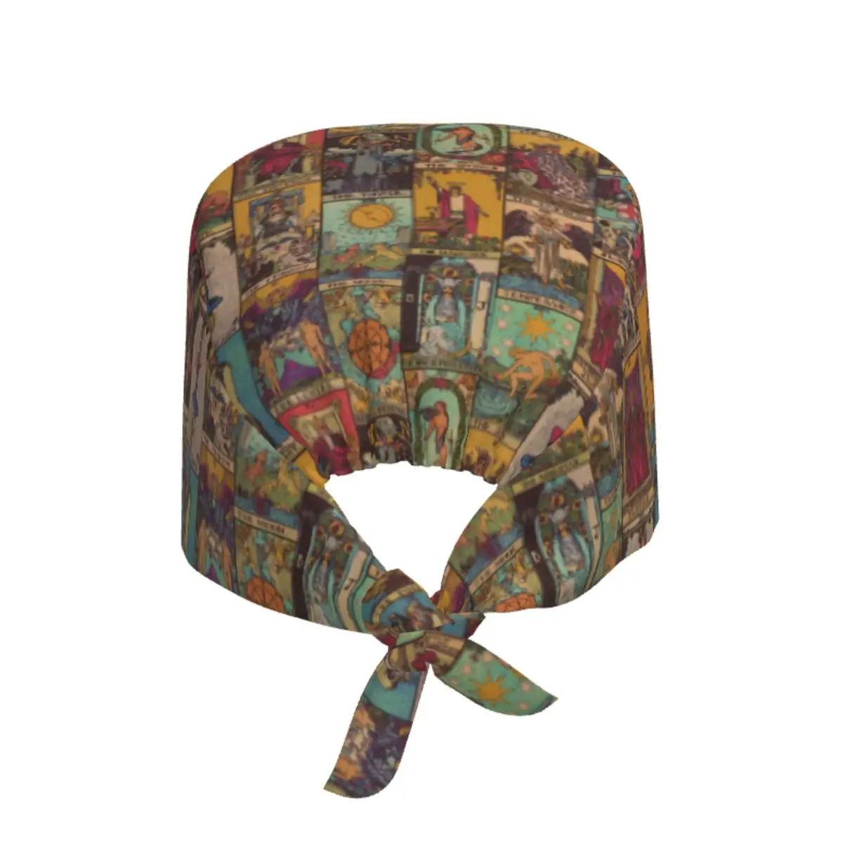 Custom The Major Arcana Of Tarot Patchwork Cleaning Working Cap Occult Witch Spiritual Scrub Cap Surgicals Hat Nurse Scrubs Hat