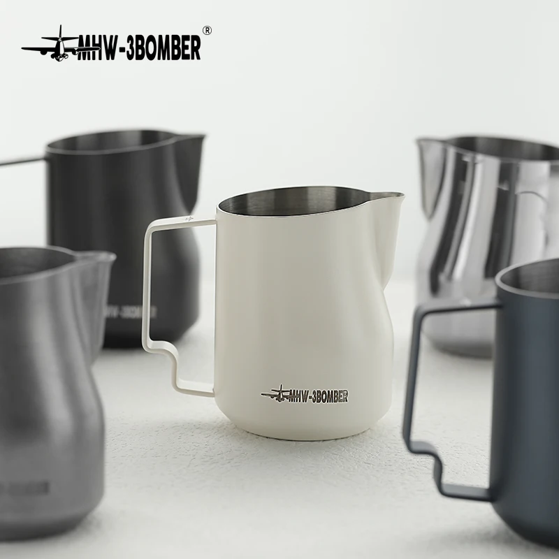 MHW-3BOMBER Art Coffee Milk Foam Jug Chic Espresso Steam Milk Pitcher Stainless Steel Steaming Milk Pitcher Cafe Barista Tools