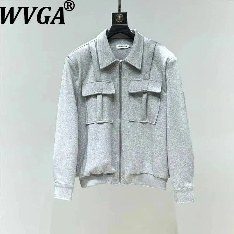 

WVGA Spring Autumn New Men Tide Zipper Design Trendy Sweatshirt Jacket Niche Chic Casual Straight Pants Two-Piece Set Ins W16789