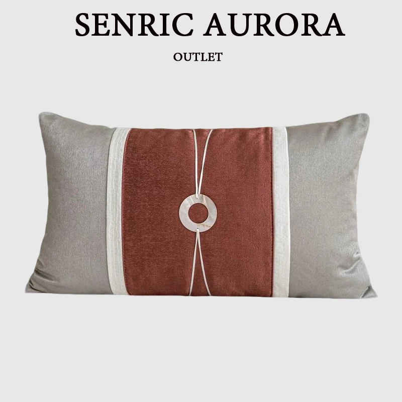 

Роскошный чехол для подушки в китайском стиле, серо-красный, сращенная поясная наволочка 30x50 см для дома, отеля, дивана-кровати