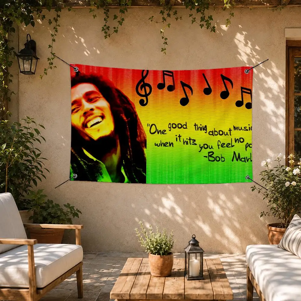 Reggae Singer Bob Marley Flags Room Bedroom Home Outdoor Wall Hanging Concert Printed Background Decoration Art Banne