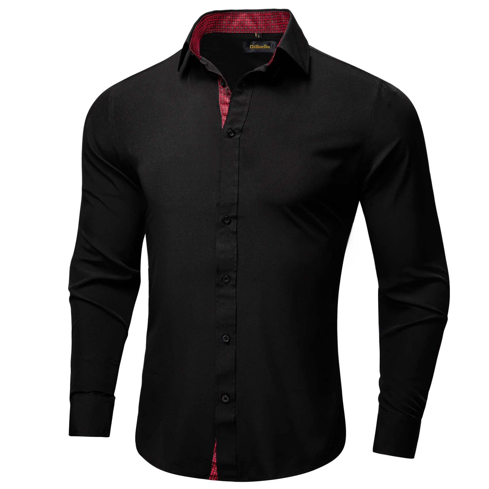 Black Classic Party Shirt For Men Spring Autumn Long Sleeve Blouse Luxury Fashion Men Shirt Button Down 2022 Brand Male Tops