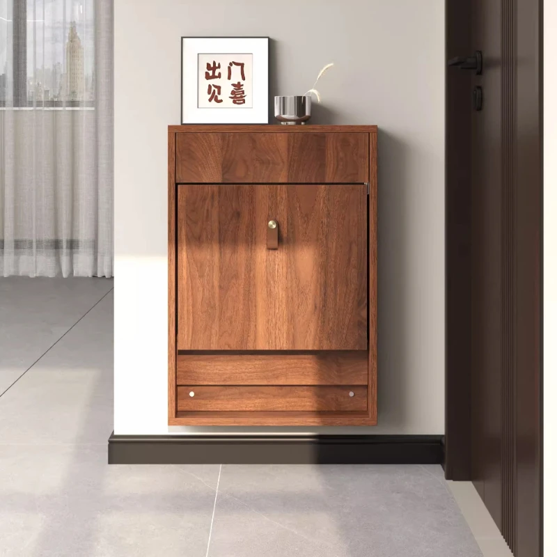 Wood Folding Wall-Mounted Shoe Bench Telescopic Entryway Stool Space Saving Multimedia Electrical Box Cover for Home Furniture