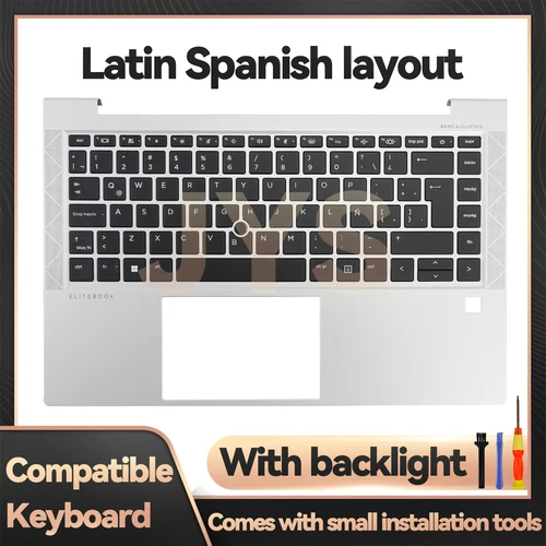 Adecuado para HP EliteBook 840 G7/845 G7/840 G8 funda para portátil C con teclado y retroiluminación diseño latino español