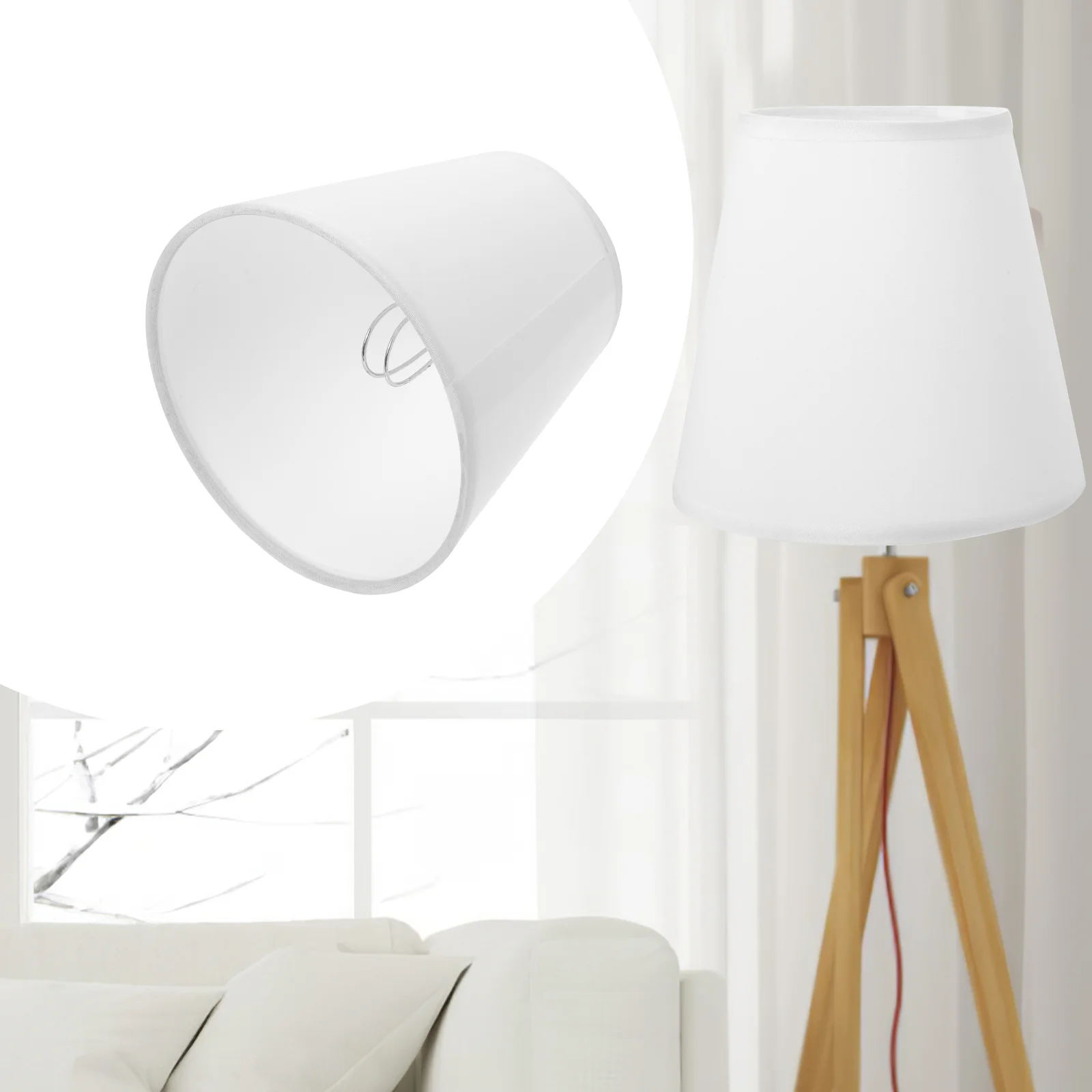 

Fabric Lampshade Bedroom Compact Wear-resistant Desk Universal Sturdy Replacement Small Iron Linen Simple Light