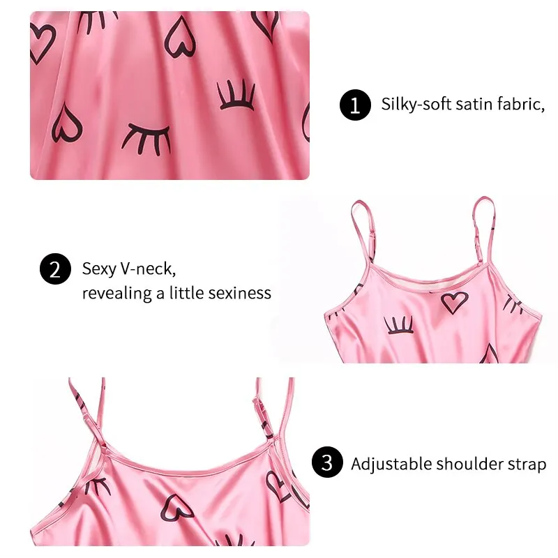 Women\'s Sexy Lingerie Babydoll Nightdress Sleepwear Underwear Dress Pajamas Print Sleeveless Nightwear Nighties Pijama Chemise