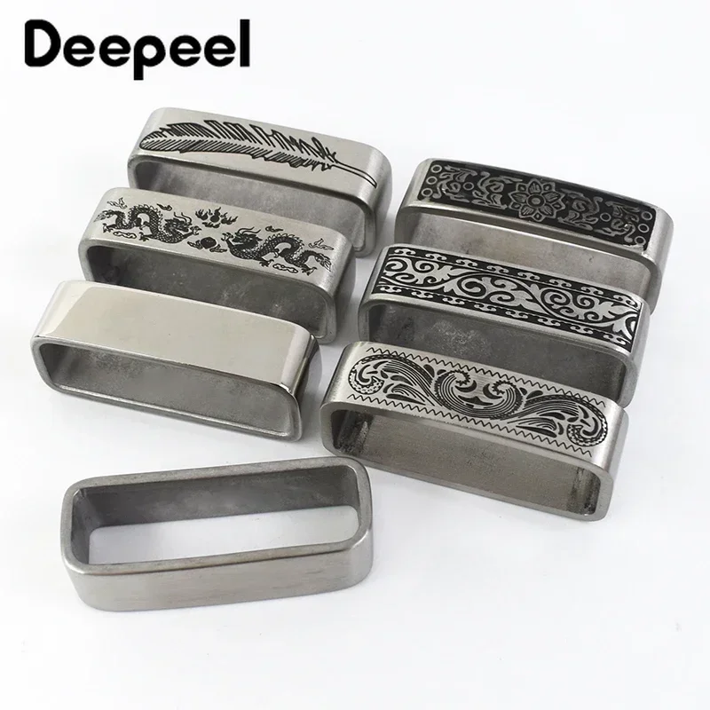 Deepeel 40mm Belt Loop Brushed Metal Solid Stainless Steel Strap 3.7-3.9cm Belts DIY Leather Craft Hardware Jeans Accessories