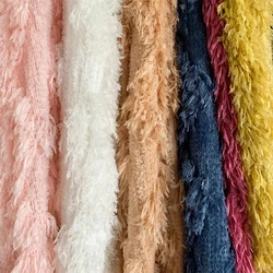 New Wave Strip Feather Velvet Autumn Winter Tassel Mesh Fabric for Garment Home Textile Pillowcase Diy Sewing By The Meter