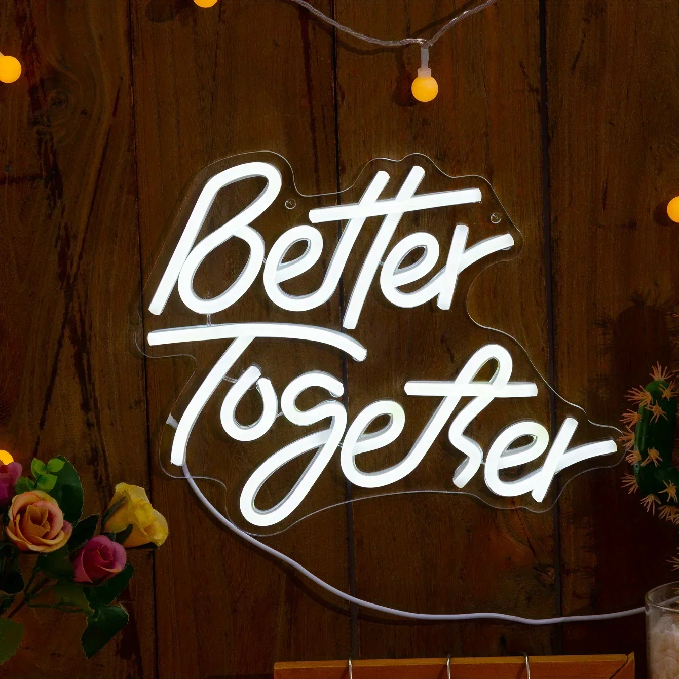 Better Together Neon Sign,Neon Light for Room,Wedding Neon Sign,Led Neon Light USB Connectivity,Neon Signs for Wall Decor