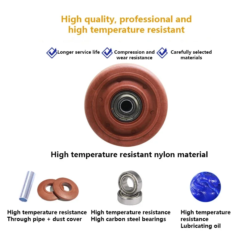 4 Pcs High-temperature Resistant 4 Inch Casters With Axle - Heatproof Bakery Cart Wheels For Oven/bread Rolling Rack