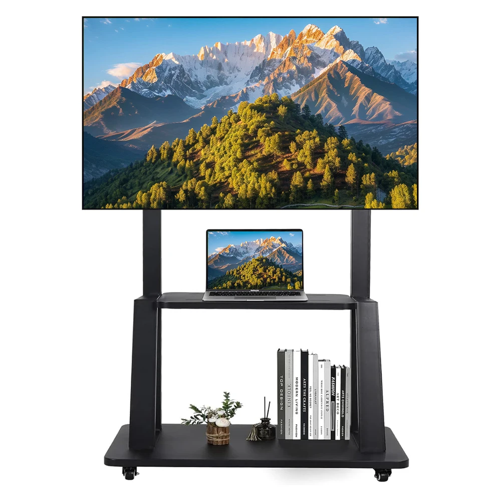 

Mobile TV Stand Rolling TV Cart with Adjustable Shelf up To 70" TVs up To 176 Lbs for Living Room And Office