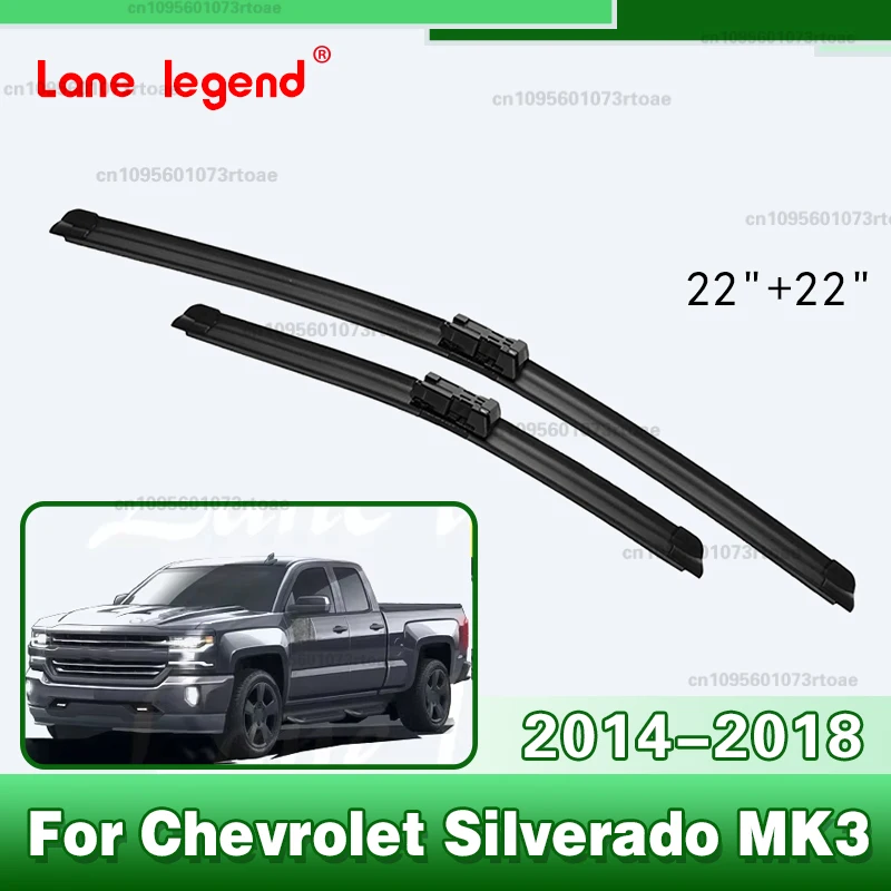 

Car Front Wipers Blades Accessories 22"+22" For Chevrolet Silverado LD GMC Sierra Cheyenne VIA Vtrux Truck MK3 1500 2014 - 2018