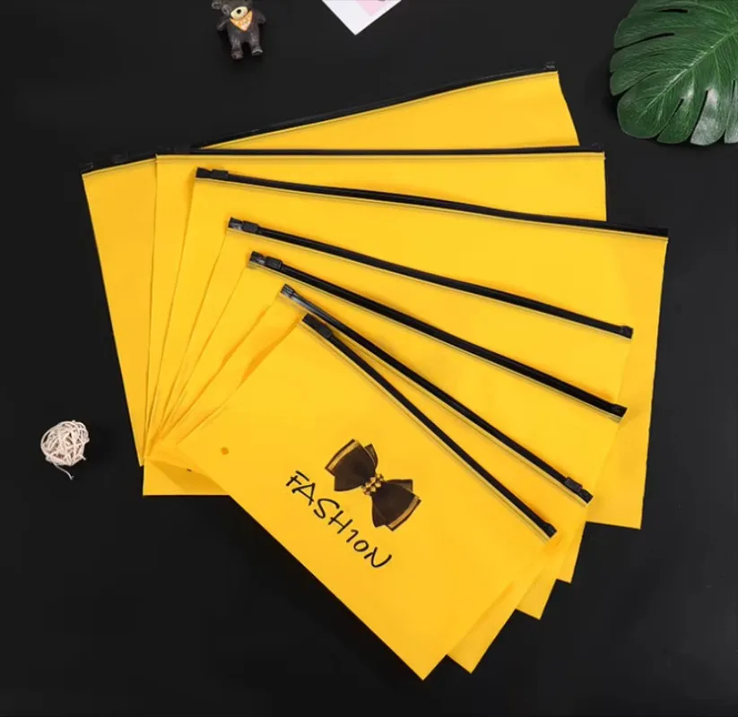 

50PCS Yellow EVA Zipper Clothing Bag DIY Outside Travel Bra Underwear Home Office Supplies Wedding Gift Garment Storage Pouches