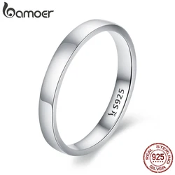 BAMOER-anillo clásico de Plata de Ley 925 para mujer, sortija de compromiso, joyería de compromiso, SCR343