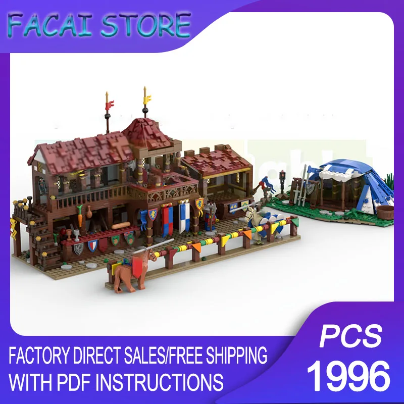 

Модель средневекового замка MOC: Модульные строительные блоки, модель турнира львов, технологические блоки, рождественский подарок, конструктор для самостоятельной сборки