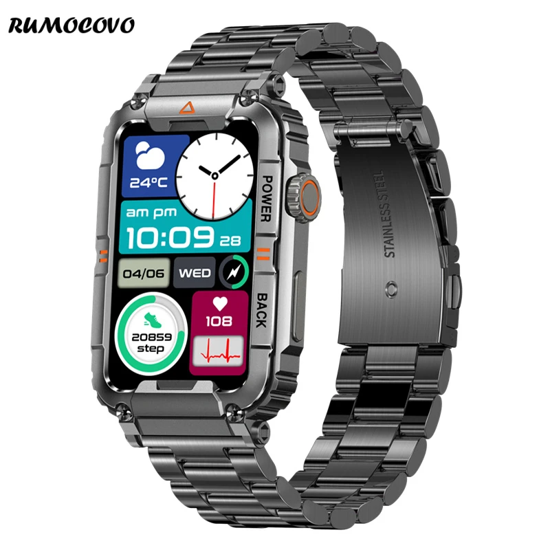 

RUMOCOVO®Смарт-часы KR88, 1,57 дюйма, HD, большой экран, браслет, Bluetooth, звонки, мониторинг здоровья, уличные спортивные мужские и женские Смарт-часы