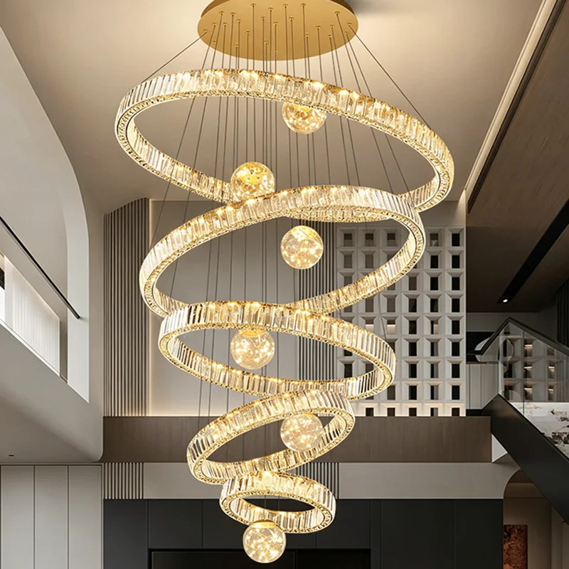 

Modern home decoration crystal chandelier, stair Pendant lamp, living room Pendant lights, interior lighting