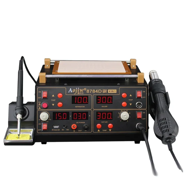 

8784D 4-in-1 Hot air disassembly welding table 3A DC power screen separator mobile phone repair